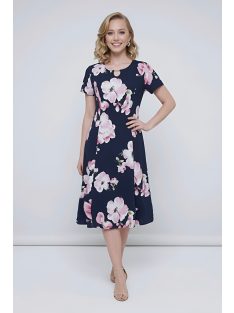 GIGI nagyméretű ruha - pink virággal