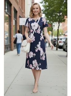 GIGI nagyméretű ruha - pink virággal