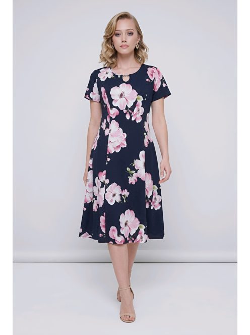 GIGI nagyméretű ruha - pink virággal