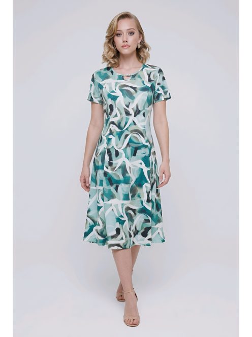 GIGI nagyméretű ruha - zöld minta