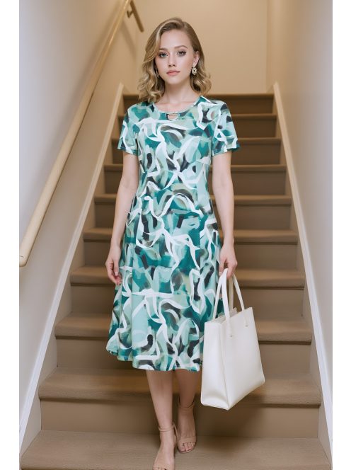 GIGI nagyméretű ruha - zöld minta