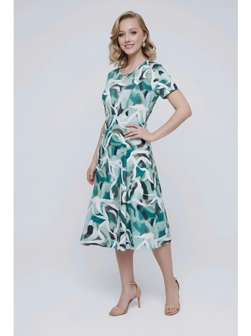 GIGI nagyméretű ruha - zöld minta