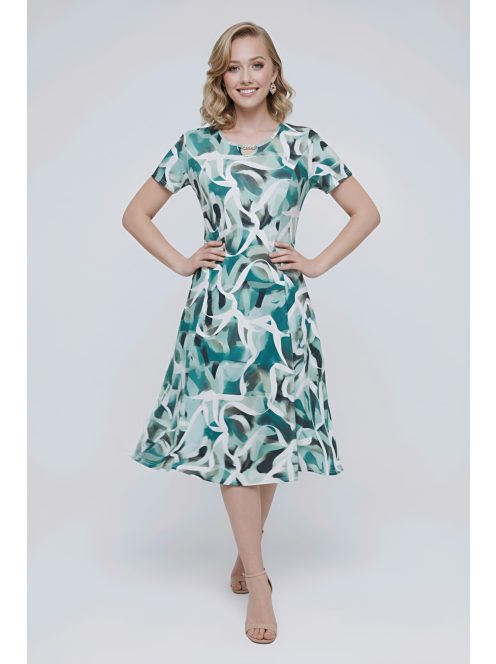 GIGI nagyméretű ruha - zöld minta