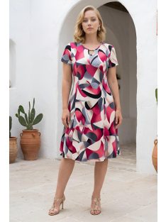 GIGI nagyméretű ruha (L-XL)- piros/szürke
