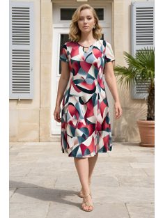 GIGI nagyméretű ruha (L-XL)- piros/szürke
