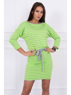 Csíkos ruha - Neonzöld