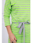 Csíkos ruha - Neonzöld