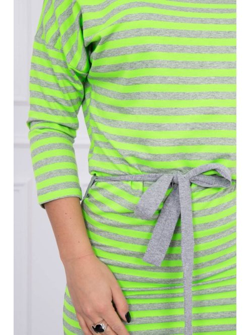 Csíkos ruha - Neonzöld
