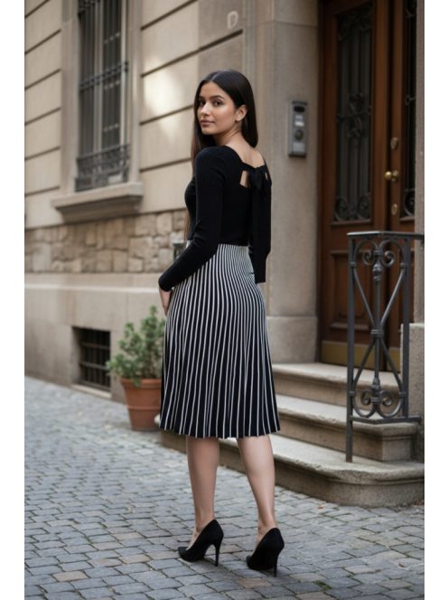 MAY különleges kötött ruha - fekete/fehér