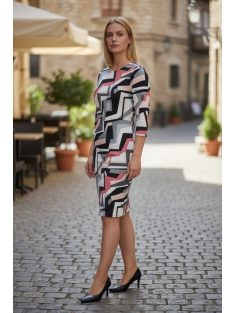 IZA nagyméretű ruha (L-4XL) - pink/szürke