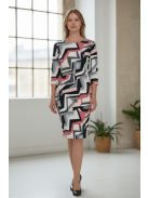 IZA nagyméretű ruha (L-4XL) - pink/szürke