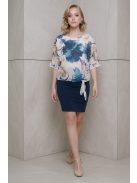 NEW COLLECTION virágos felső - sötétkék/bézs