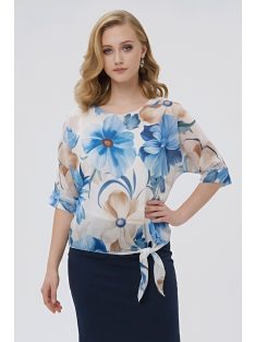 NEW COLLECTION virágos felső - kék/bézs