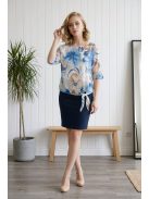 NEW COLLECTION virágos felső - kék/bézs