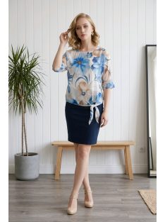 NEW COLLECTION virágos felső - kék/bézs