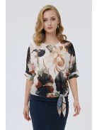 NEW COLLECTION virágos felső - fekete/bézs