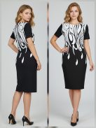 LUNA nagyméretű ruha - sötétkék/fehér