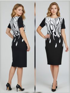 LUNA nagyméretű ruha - sötétkék/fehér