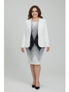 LUNA nagyméretű ruha (44-52) - fehér/sötétkék