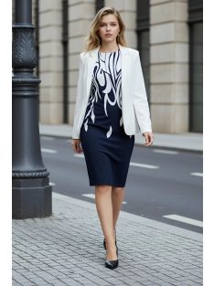 LUNA nagyméretű ruha - sötétkék/fehér