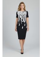 LUNA nagyméretű ruha - sötétkék/fehér