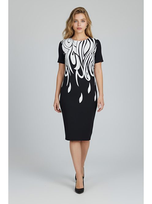 LUNA nagyméretű ruha - sötétkék/fehér