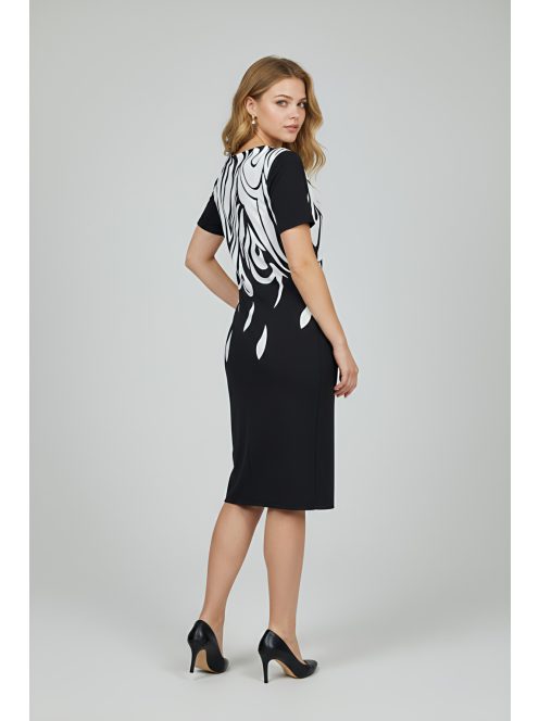 LUNA nagyméretű ruha - sötétkék/fehér