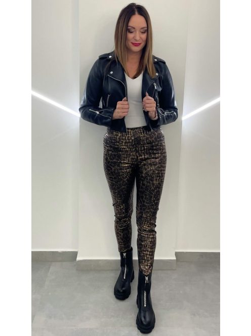 MY GIRL kígyómintás leggings - fekete/arany