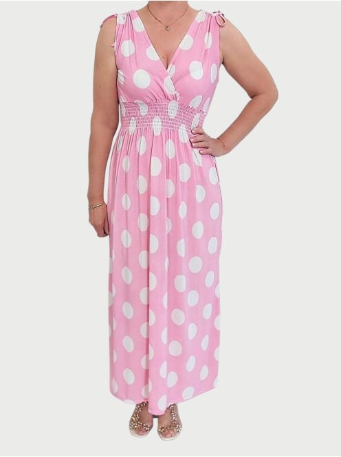 AMINA pöttyös maxiruha - pink