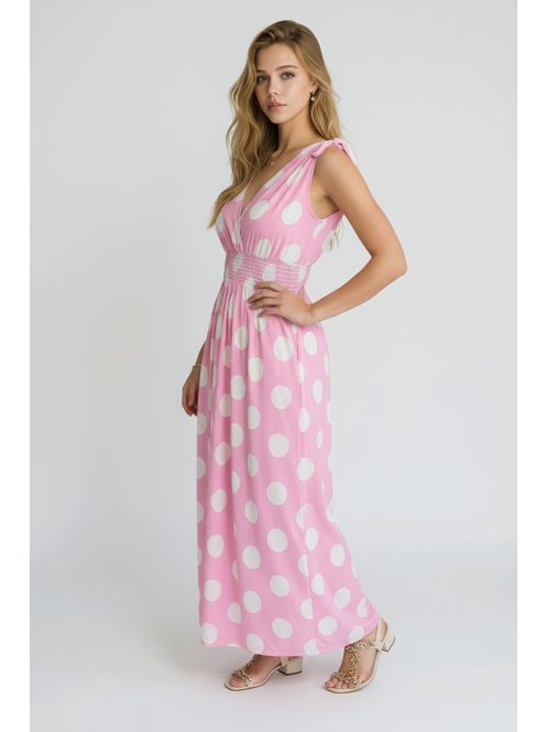 AMINA pöttyös maxiruha - pink