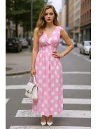 AMINA pöttyös maxiruha - pink