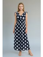AMINA pöttyös maxiruha - sötétkék