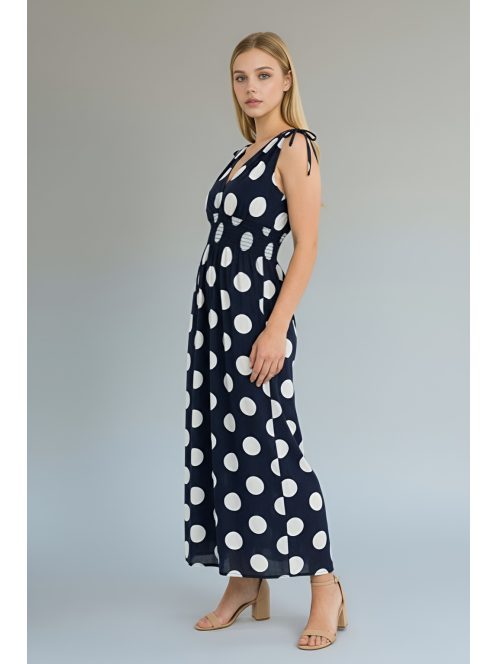 AMINA pöttyös maxiruha - sötétkék