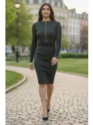 DANA kötött ruha - zöld/fekete mintával