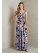 AMINA keleti mintás maxiruha - fekete alapon