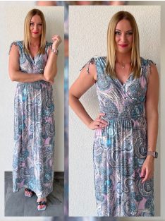 AMINA keleti mintás maxiruha - pink alapon