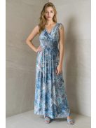 AMINA keleti mintás maxiruha - kék alapon