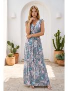 AMINA keleti mintás maxiruha - pink alapon