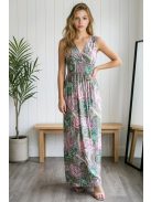 AMINA keleti mintás maxiruha - zöld alapon