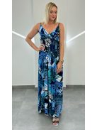 ALEXA vállpántos maxiruha - kék minta