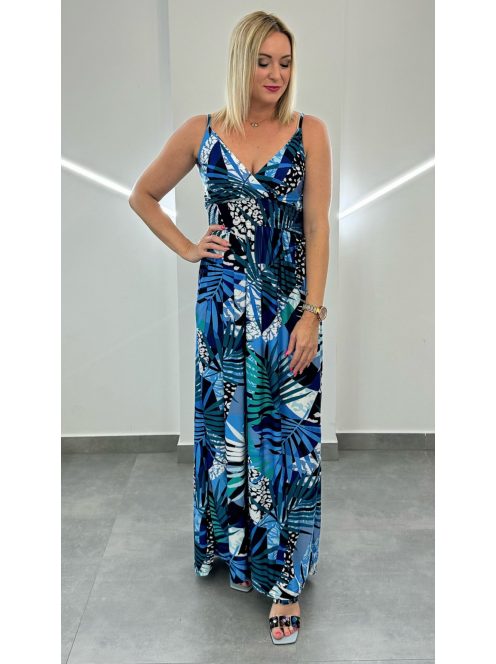 ALEXA vállpántos maxiruha - kék minta