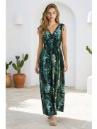 AMINA levélmintás maxiruha - zöld/fekete