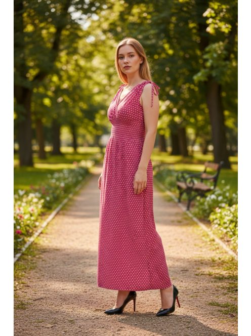 AMINA pöttyös maxiruha - málna piros