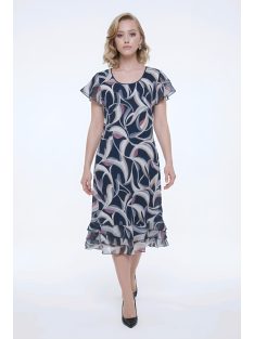 SZOFI nagyméretű ruha (L-4xl) - bézs/pink