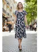 SZOFI nagyméretű ruha (L-4xl) - bézs/pink