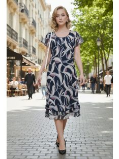 SZOFI nagyméretű ruha (L-4xl) - bézs/pink