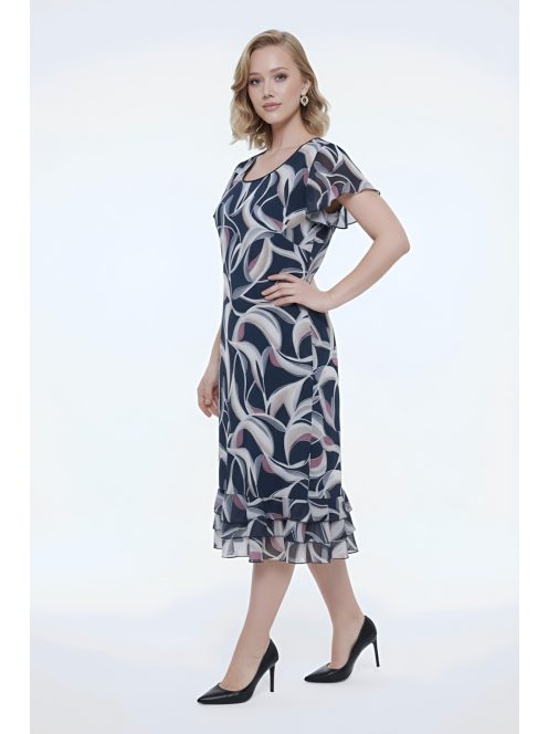 SZOFI nagyméretű ruha (L-4xl) - bézs/pink