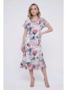 SZOFI nagyméretű ruha (L-4XL) - pink/szürke