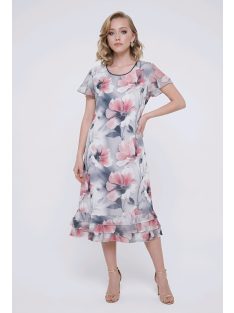 SZOFI nagyméretű ruha (L-4XL) - pink/szürke