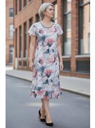 SZOFI nagyméretű ruha (L-4XL) - pink/szürke